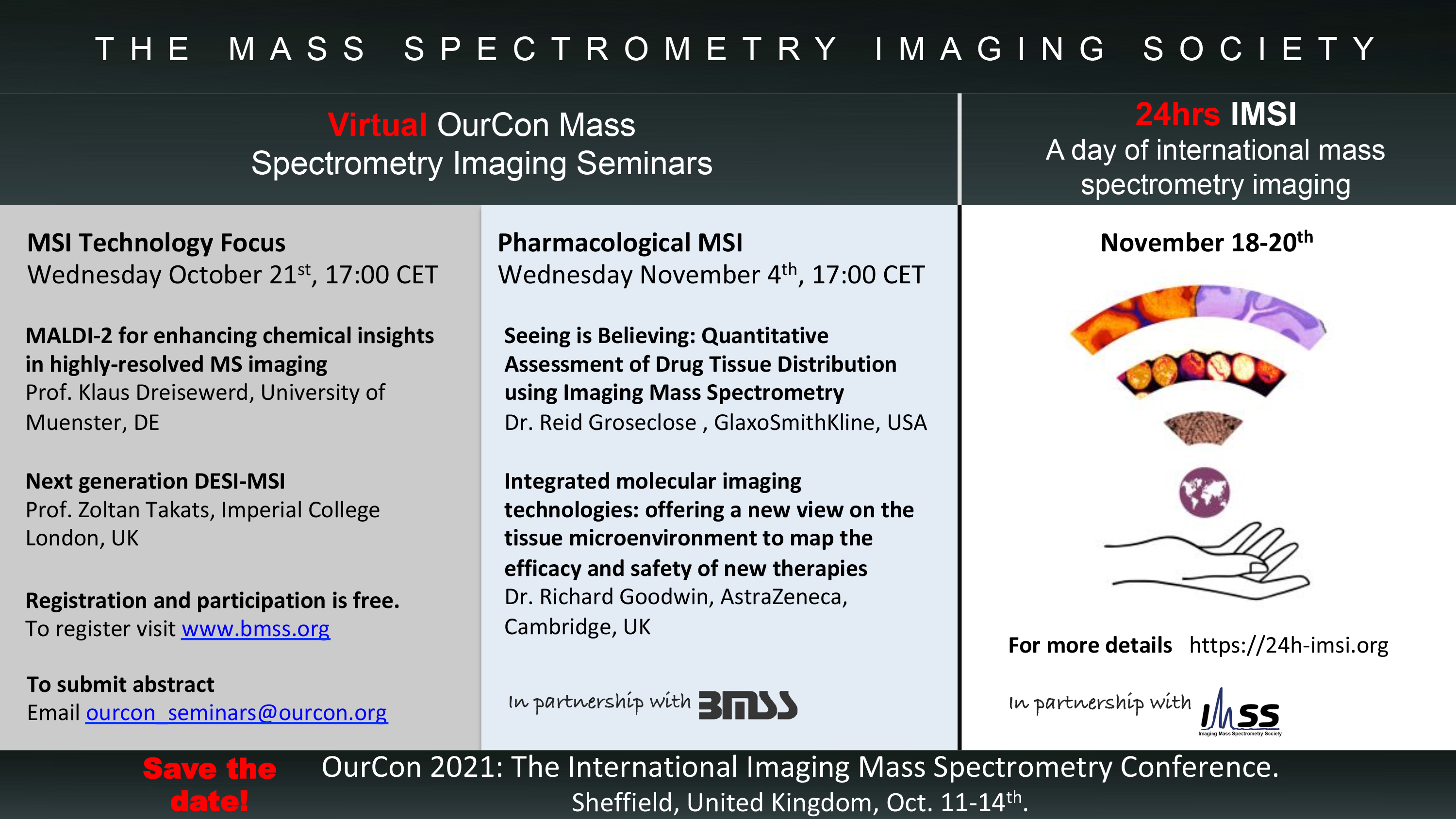 Zaproszenie na seminarium organizowane przez Mass Spectrometry Imaging Society